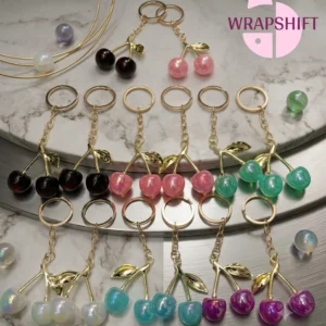 Cherry Keychain – Cute Cherry Bag Charm | Aesthetic Keyring for Girls | Stylish Handbag Accessory